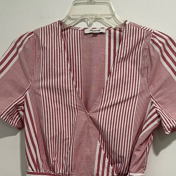 Madewell Ruffle-Hem Bold Stripe Feminine Wrap Top - Picture 7 of 14